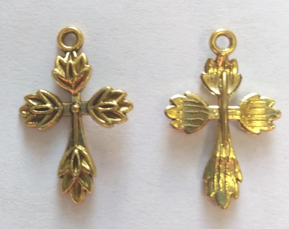 Crosses Gold (10 Pieces) - Krafts and Beads
