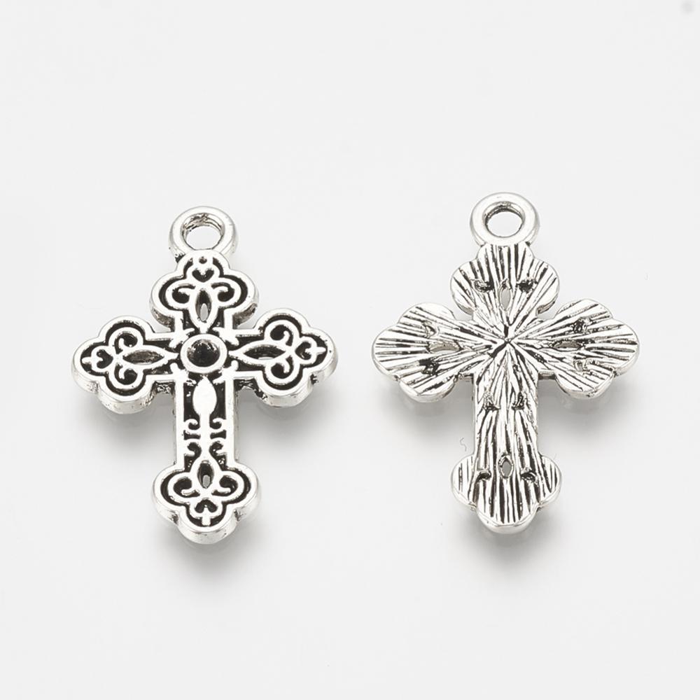 Crosses Pewter Silver (15 Pieces) - Krafts and Beads