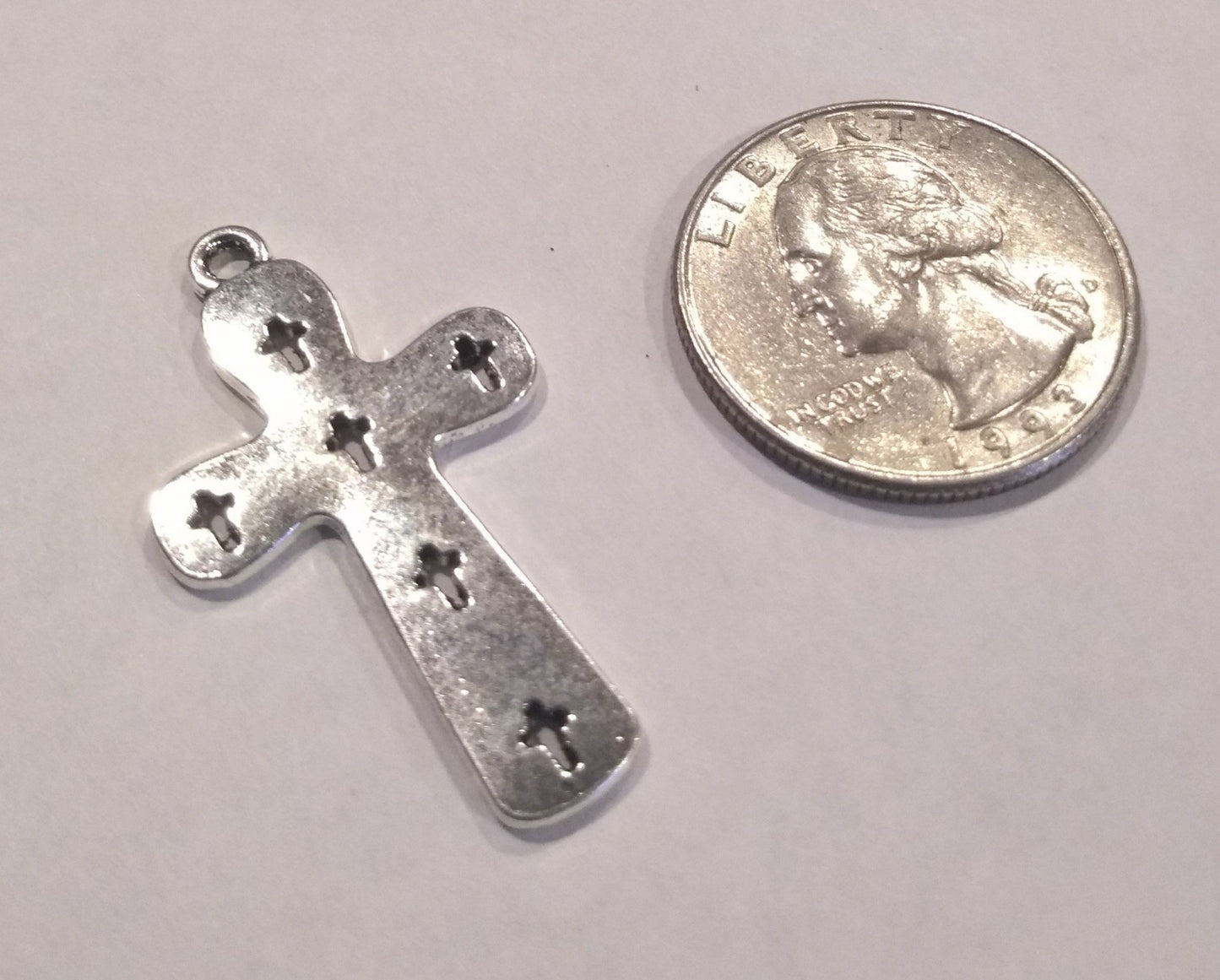 Crosses with Cutout Crosses Silver (5 Pieces) - Krafts and Beads