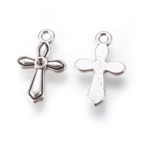 Crosses with Rhinestone Opening Silver (15 Pieces) $1.50 - Krafts and Beads