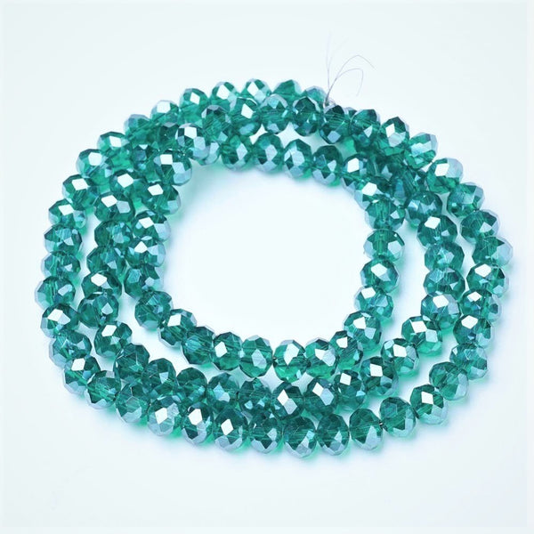 Chinese Crystal Beads Rondelle Shape 8 mm X 6mm Color Green AB