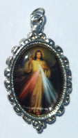 Devine Mercy Oval Pendant, Religious Pendant, Jesus Pendant (1 Pendant) - Krafts and Beads