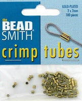 Gold Plated Crimp Tubes (100 Pieces) - Krafts and Beads