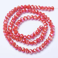 Chinese Crystal Beads Rondelle Shape 4mm X 3mm Color Opaque Siam AB