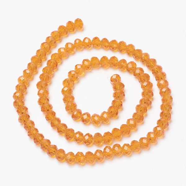 Chinese Crystal Beads Rondelle Shape 8mm X 6mm Orange