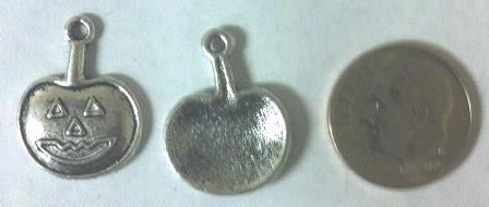 Pewter Pumpkin Charms (6 Pieces) - Krafts and Beads