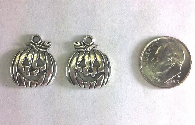 Pumpkin Pewter Charms (6 Pieces) - Krafts and Beads