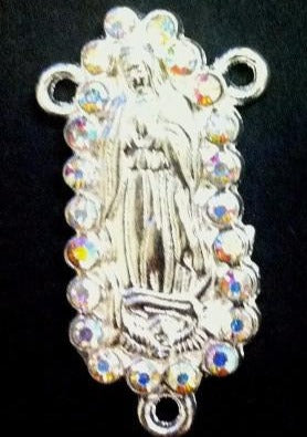 Rosary Center Adorned with AB Rhinestones (1 Piece) - Krafts and Beads