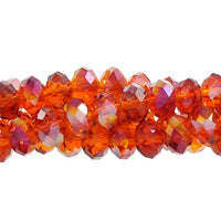 Chinese Crystal Beads Rondelle Shape, 6mm X 4mm, Color Lt. Red AB