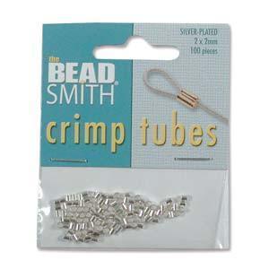 Silver Plated Crimp Tubes (100 Pieces) - Krafts and Beads