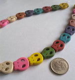Skull Beads Synthetic Turquoise Flat - Krafts and Beads