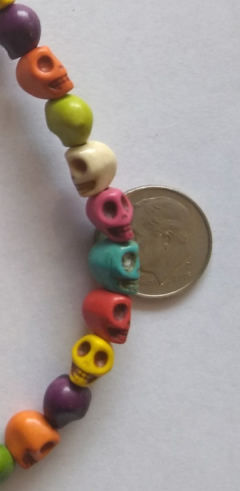 Skulls Beads Synthetic Turquoise Small Multi-Colored Beads 7mmX6mm - Krafts and Beads
