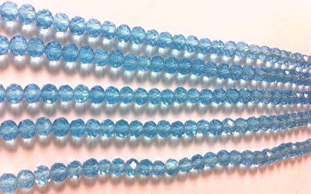 Chinese Crystal Beads Rondelle Shape 10mm X 7mm Lt. Aquamarine