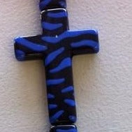 Zebra Print Acrylic Beads Blue and Black - Krafts and Beads