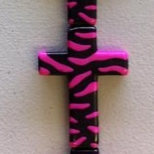 Zebra Print Acrylic Beads Pink and Black - Krafts and Beads